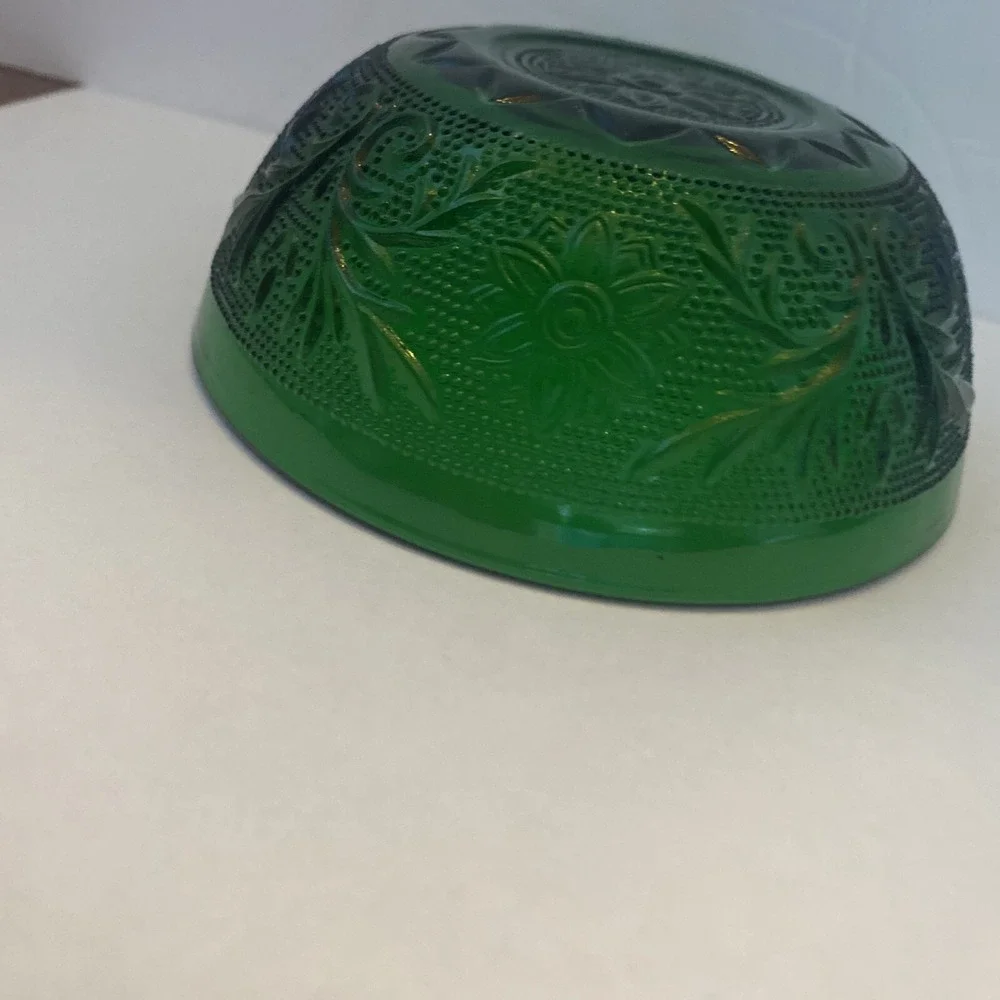 Vintage Anchor Hocking Sandwich Oatmeal‎ Premium Forest Green Fruit Dessert Bowl